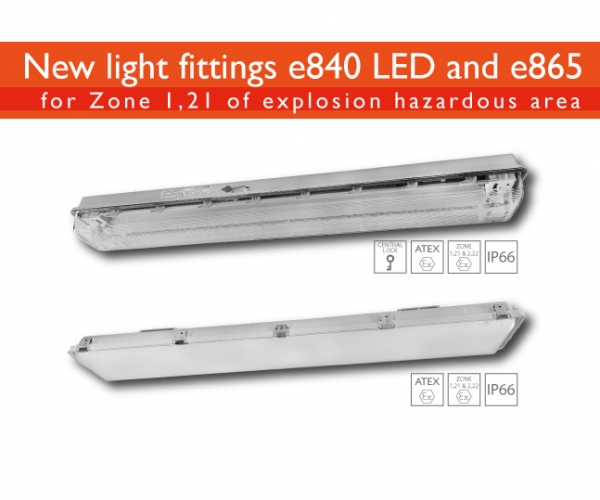 New light fittings: e840 LED and e865