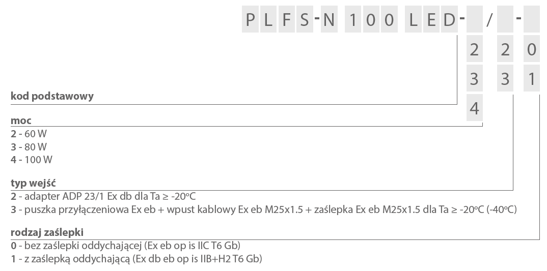 PLFS N 100LED akcesoria